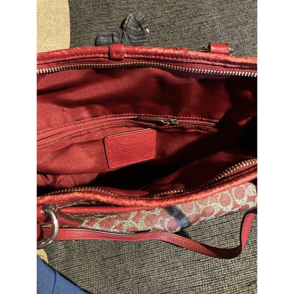 Coach Vintage Taxi Signature Red Coated Canvas Top Handles Tote - Picture 8 of 10